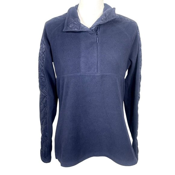 ATHLETA Vortex Quilted Half Zip Fleece Pullover #138481 Blue Sz M EUC - Picture 1 of 4